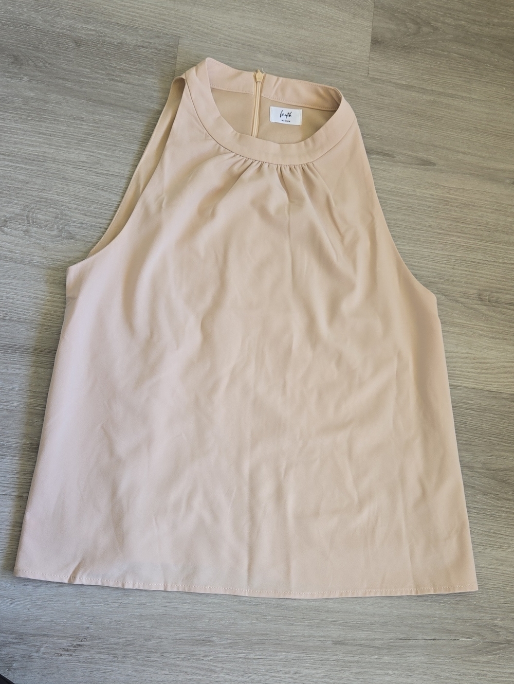 Lush High-Neck Sleeveless Top — Light Pink